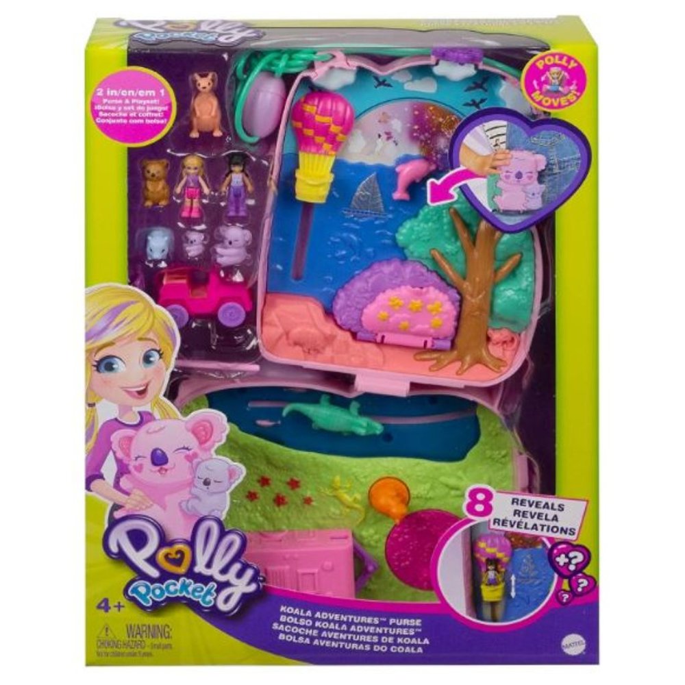 Polly Pocket Koala Adventures Wearable Purse Compact with Micro Polly Doll & Fri
